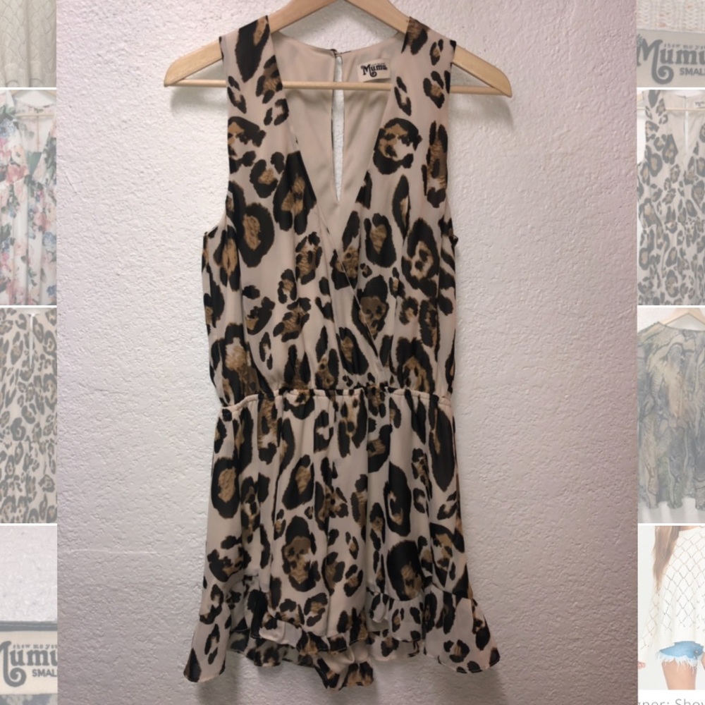 Show me your mumu leopard Romper ruffles small